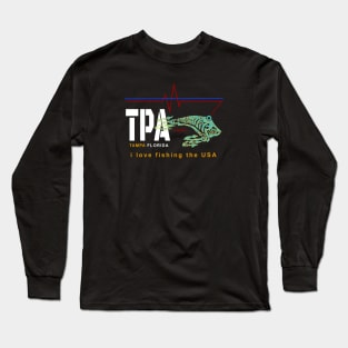 Tampa Bay FL., TPA, I love fishing the USA Long Sleeve T-Shirt